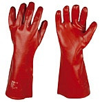 Vloeistofdichte handschoen rood pvc 40cm kap